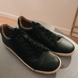 Black Leather Sneakers